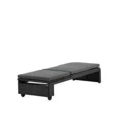 Svea - Yuri ligbed - wicker - zwart