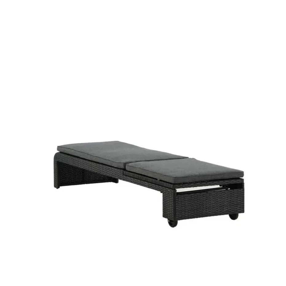 Svea - Yuri ligbed - wicker - zwart