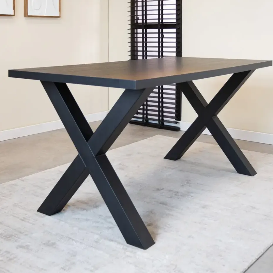 Tafelblad Lenzo zwart 190x100 cm - Melamine - Zwart