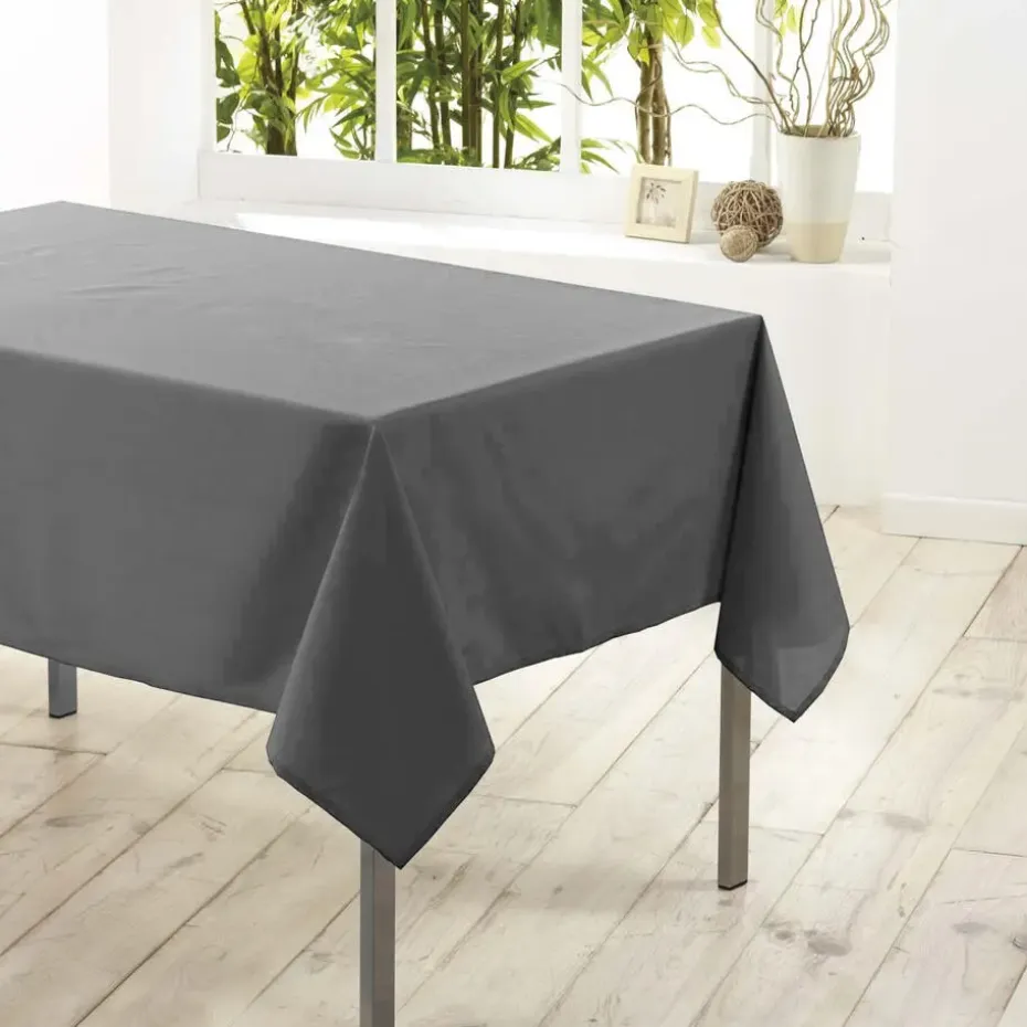 Tafelkleed donkergrijs - polyester - 140 x 200 cm - tafelkleden