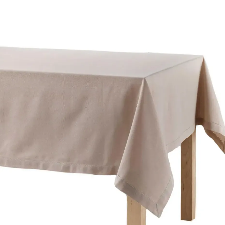 Tafelkleed/tafellaken - taupe - 140 x 240 cm - katoen stof