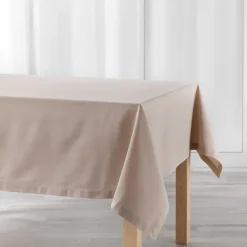 Tafelkleed/tafellaken - taupe - 140 x 240 cm - katoen stof