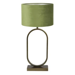Tafellamp Jamiri/Velours - Ant, Brons/Donkergroen - Ø30x67cm