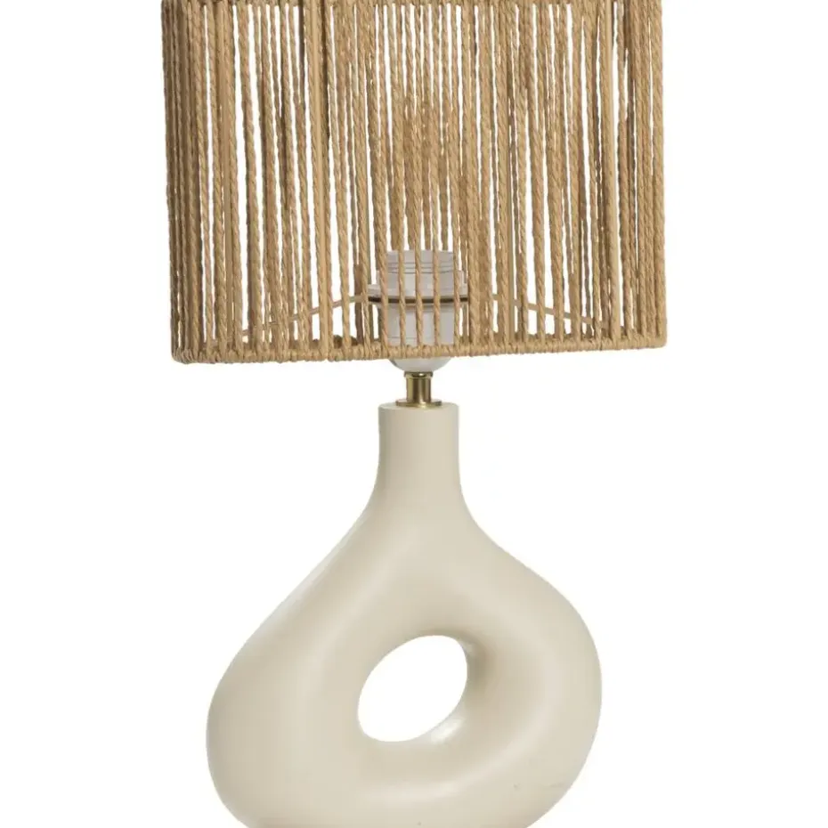 Tafellamp Reva - naturel keramiek - E27 - 42x26x13,5 cm