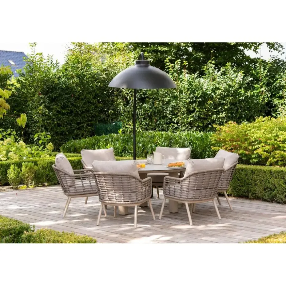 Taste Donato low dining tuintafel Ø160 cm. - Latte