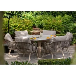 Taste Donato low dining tuintafel Ø160 cm. - Latte