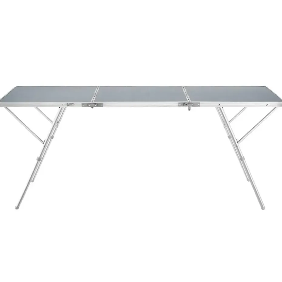 tectake - Aluminium campingtafel Jumbo met draaggreep 180x70x70cm, Zilver