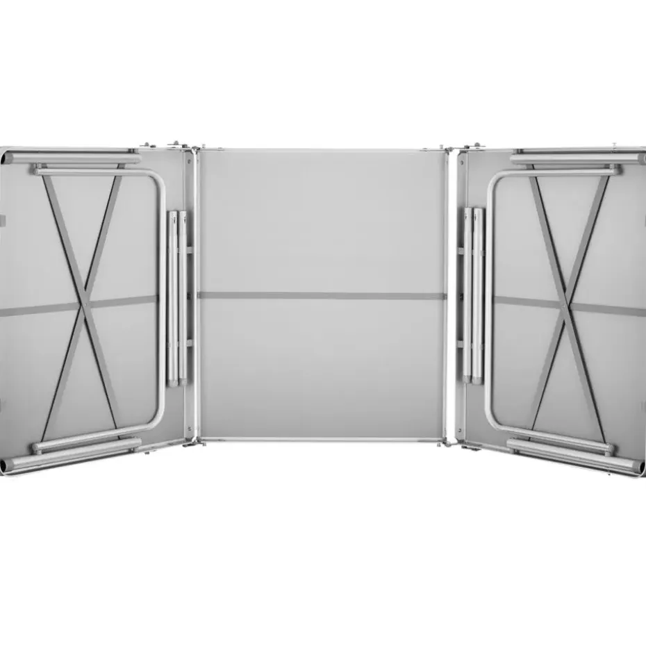 tectake - Aluminium campingtafel Jumbo met draaggreep 180x70x70cm, Zilver
