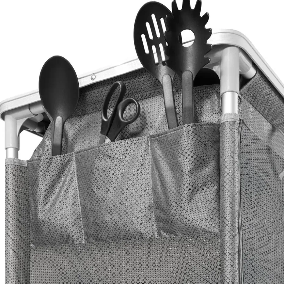 tectake - Campingkast 97x47,5x56,5cm, Grijs