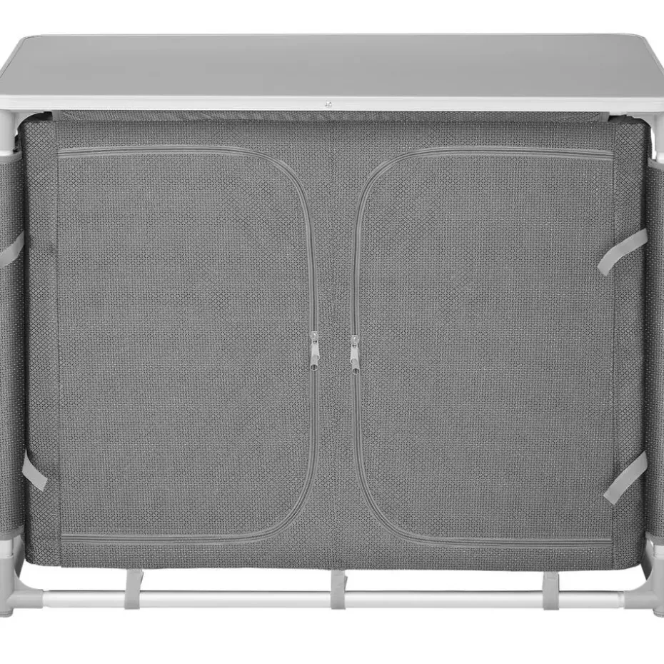 tectake - Campingkeuken 97x47,5x78cm, Grijs