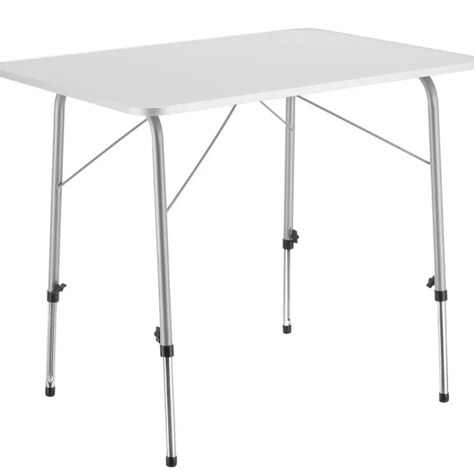 tectake - Campingtafel inklapbaar en in hoogte verstelbaar 80x60x68cm, Grijs