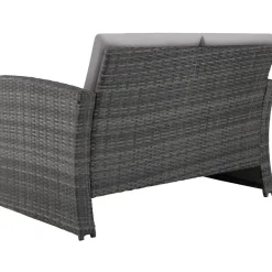 tectake - loungeset Lucca - 1 bank/2 stoelen/1 tafel - grijs