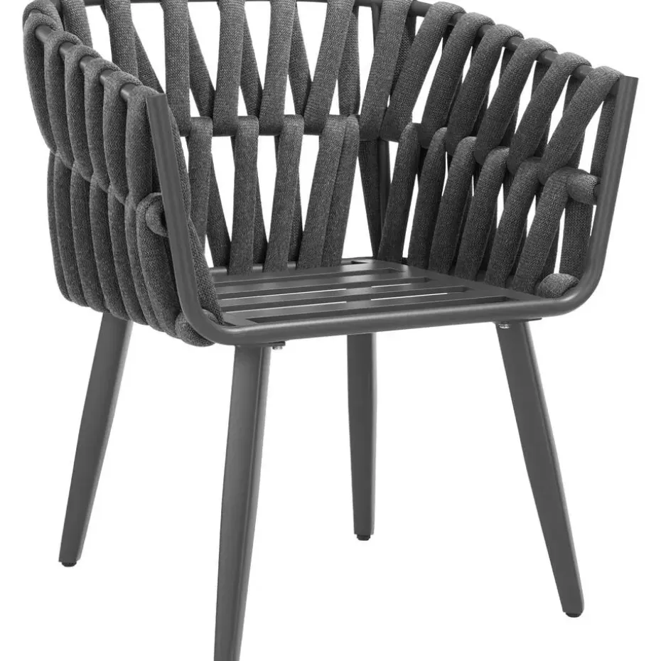 tectake - Set van 2 stoelen Lugano in rope-design met aluminium frame