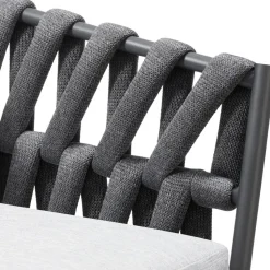tectake - Set van 2 stoelen Lugano in rope-design met aluminium frame