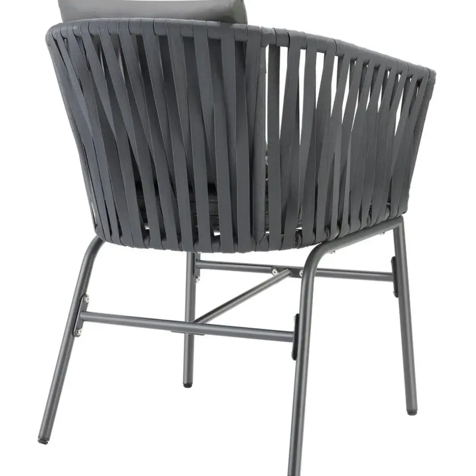 tectake - Stoelset Valeiras in rope-design, dikke kussens, 60x61x77cm