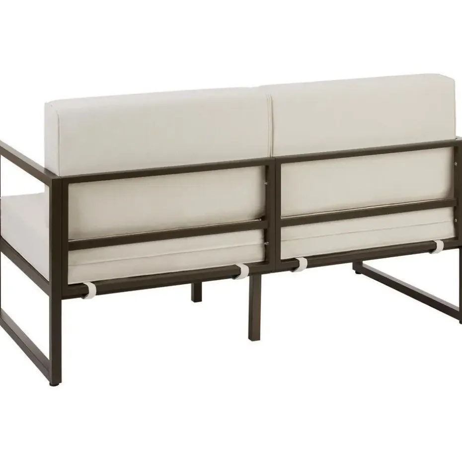 tectake - Tuin-loungebank Comosa, 2-zits, ultradikke kussens, Bruin / Beige