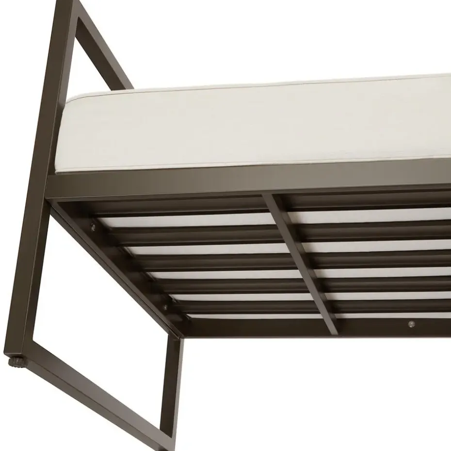 tectake - Tuin-loungebank Comosa, 2-zits, ultradikke kussens, Bruin / Beige