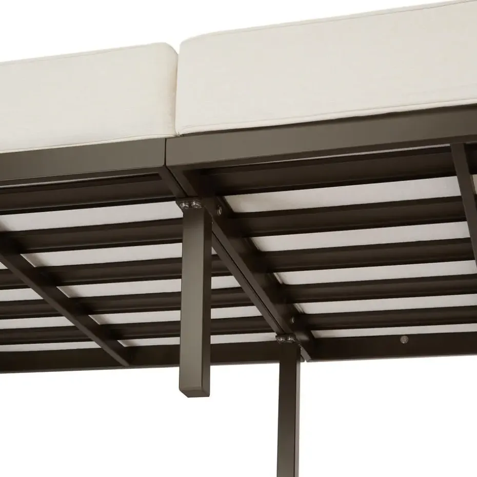 tectake - Tuin-loungebank Comosa, 2-zits, ultradikke kussens, Bruin / Beige