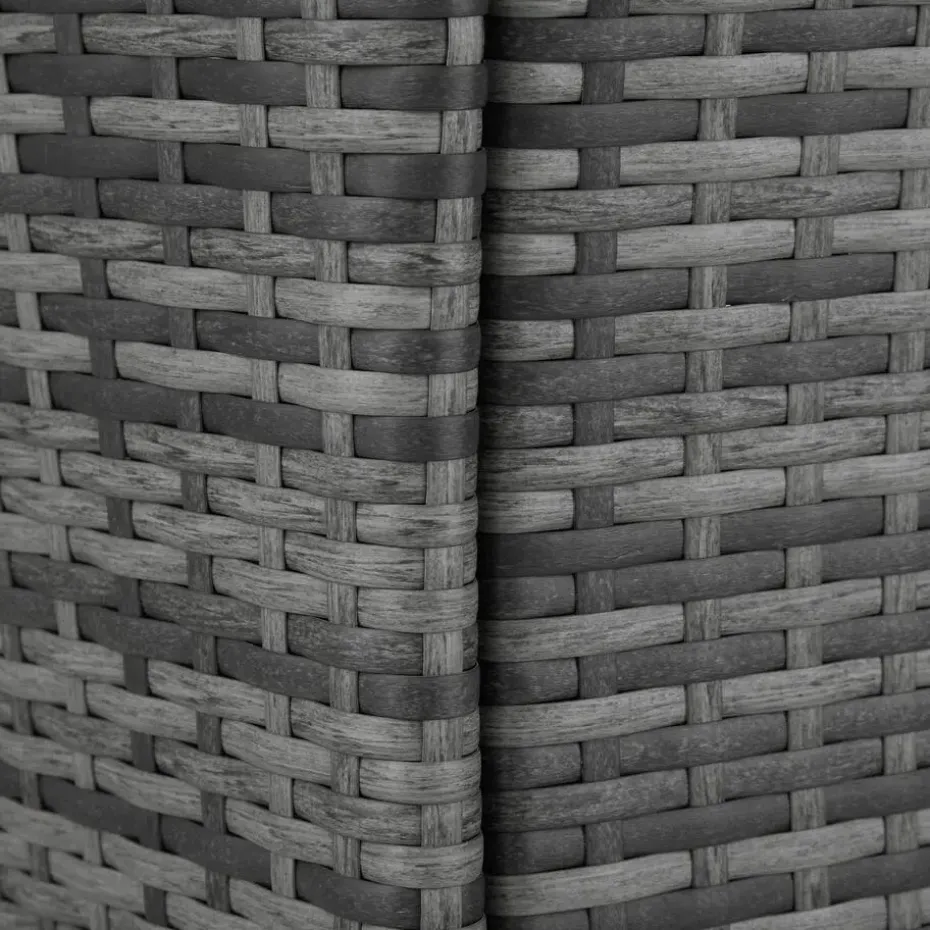 tectake - tuinset 8 stoelen en tafel - wicker - grijs