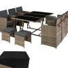 tectake - tuinset Malaga - wicker - natuurkleur