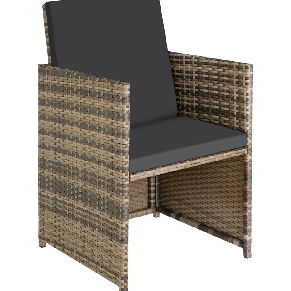 tectake - tuinset Malaga - wicker - natuurkleur