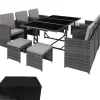 tectake - tuinset Malaga - wicker - grijs