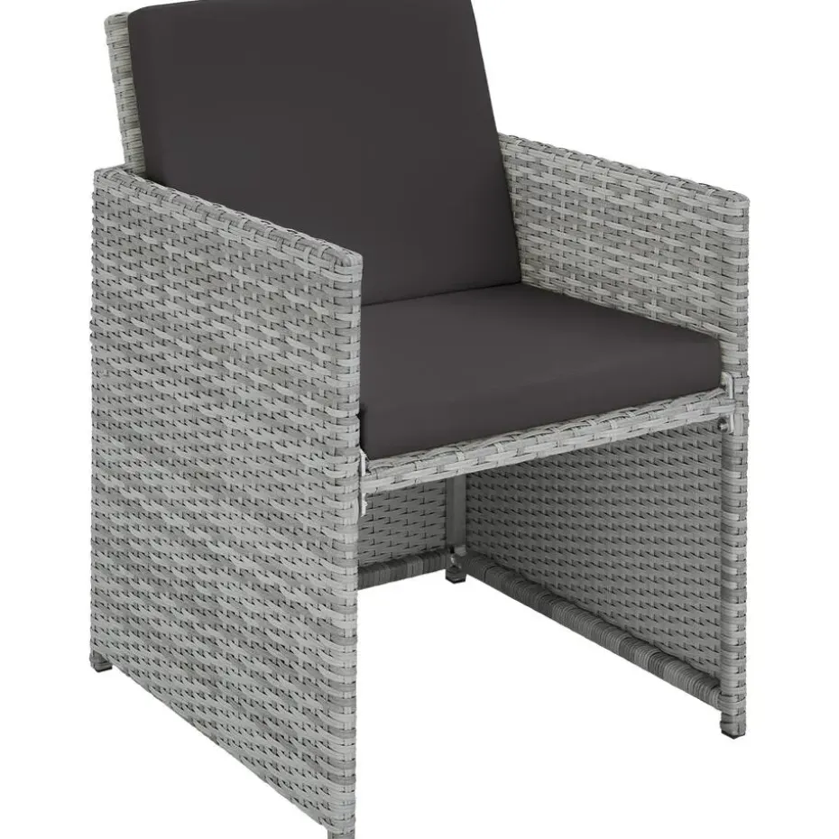 tectake - tuinset New York - wicker - lichtgrijs