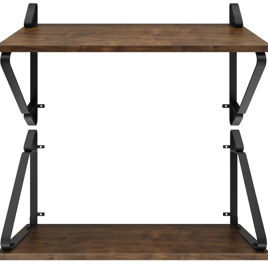 tectake 2 wandplanken Irvine, Industrieel Hout Donker, Rustiek