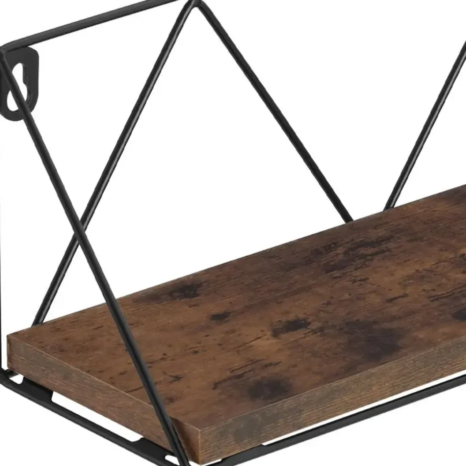 tectake 2 wandplanken Rockport, Industrieel Hout Donker, Rustiek