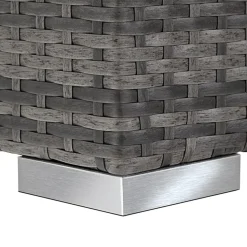 tectake 2 wicker ligbedden met aluminium frame en tafel, inclusief beschermhoes