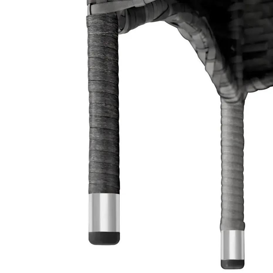 tectake 2 Wicker tuinstoelen met 4 kussenhoezen , Grijs/lichtgrijs