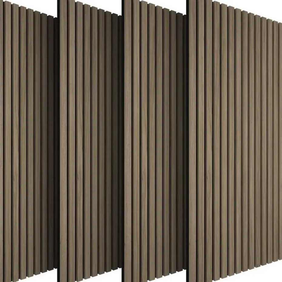 tectake Akoestische panelen Sonic Wall houtlook, Donker Eiken