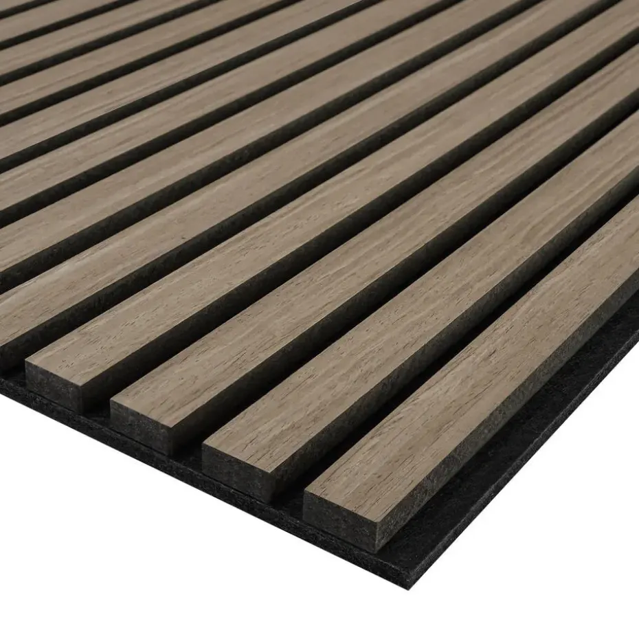 tectake Akoestische panelen Sonic Wall houtlook, Donker Eiken