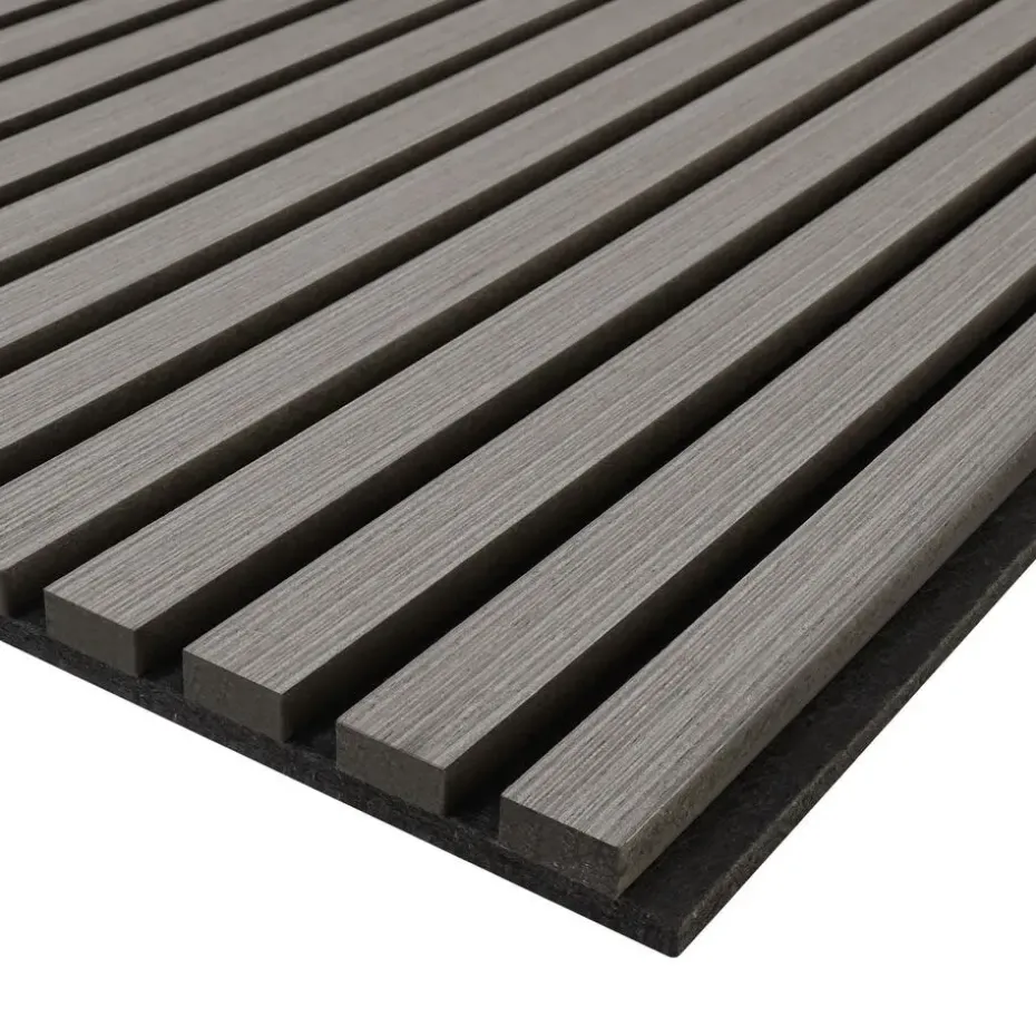 tectake Akoestische panelen Sonic Wall houtlook, Lichtgrijze Eik