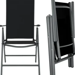 tectake Aluminium tuinset 4+1 - Antraciet