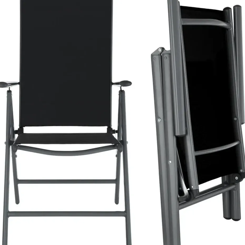 tectake Aluminium tuinset 4+1 - Antraciet