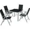 tectake Aluminium tuinset 4+1 - Zilver