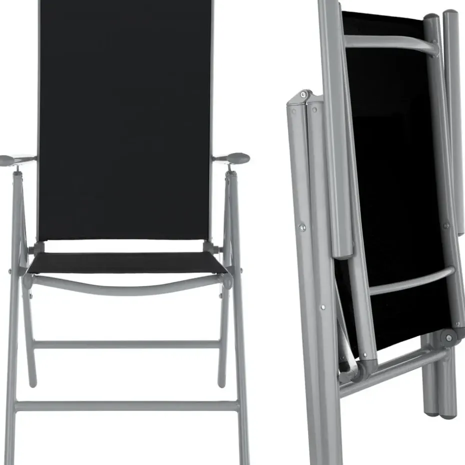 tectake Aluminium tuinset 4+1 - Zilver