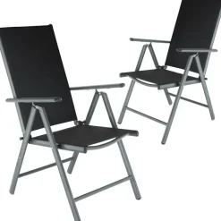 tectake Aluminium tuinstoelen inklapbaar, Antraciet