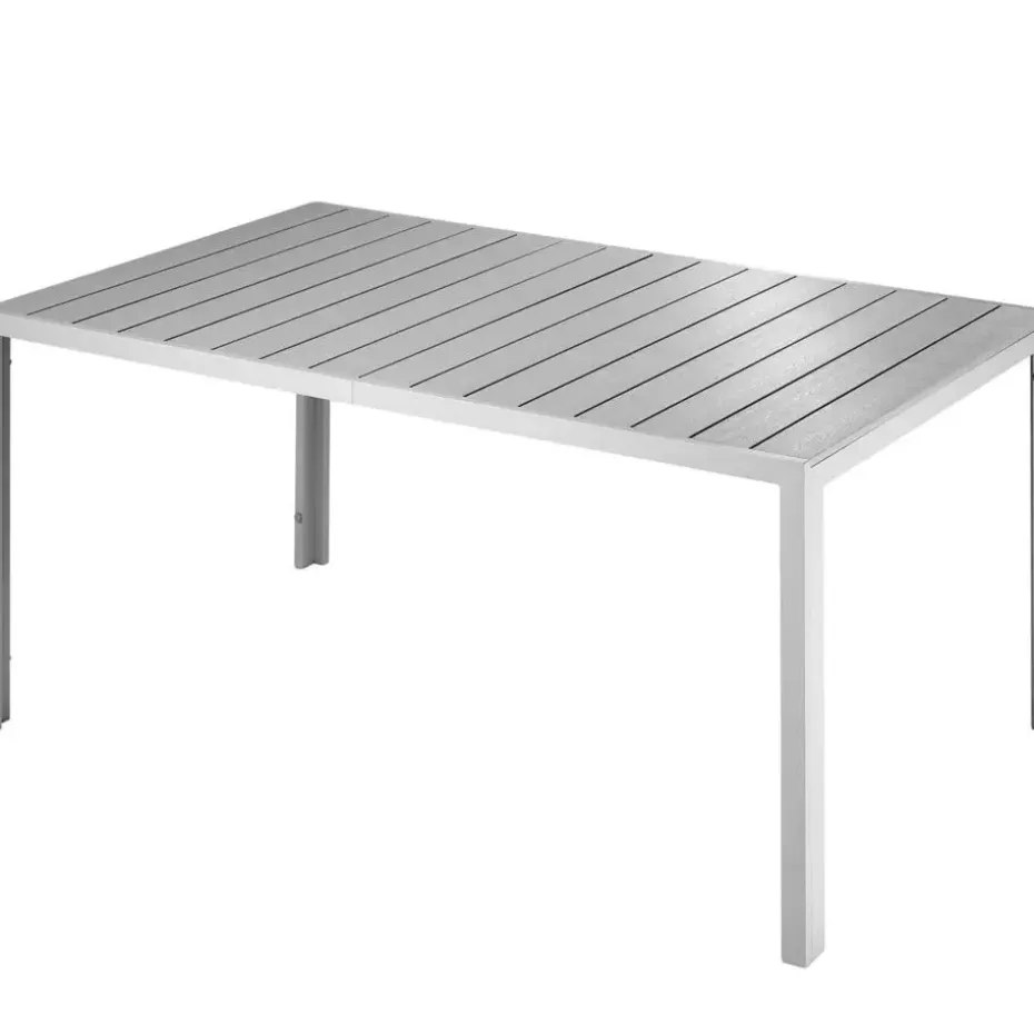 tectake Aluminium tuintafel Bianca in hoogte verstelbare voetjes 150x90x74,5cm