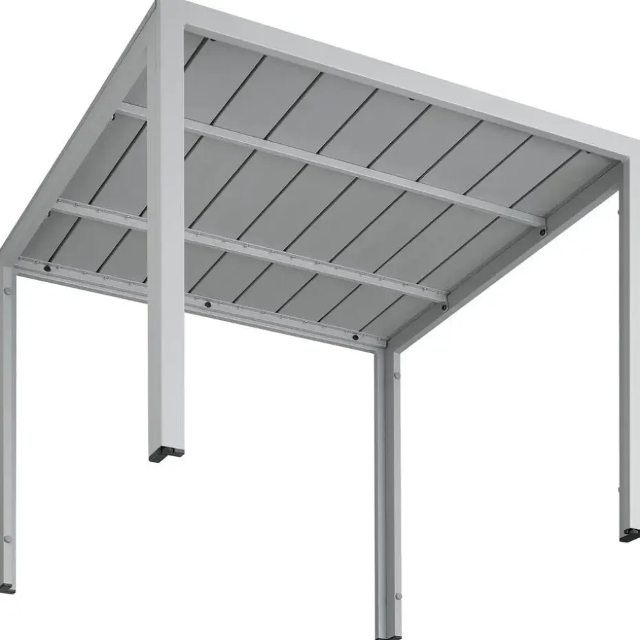 tectake Aluminium tuintafel Maren met in hoogte verstelbare poten 90x90x74,5cm