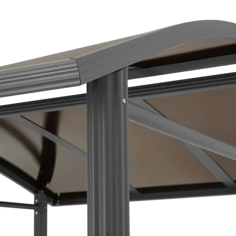 tectake Barbecue-overkapping Asado 2,4x1,5x2,34m, Grijs