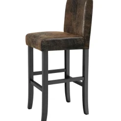 tectake Barkruk van kunstleer, Oud Bruin