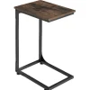 tectake Bijzettafel Erie 40x30x63cm, Industrieel Hout Donker, Rustiek