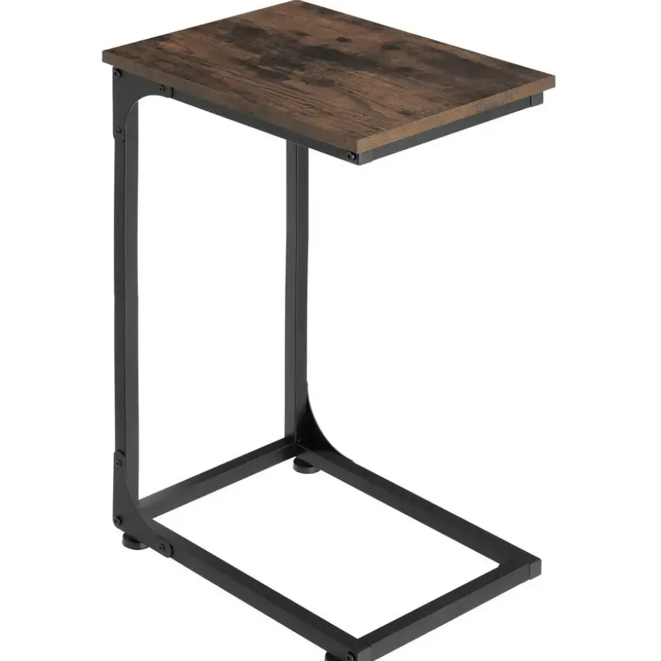 tectake Bijzettafel Erie 40x30x63cm, Industrieel Hout Donker, Rustiek