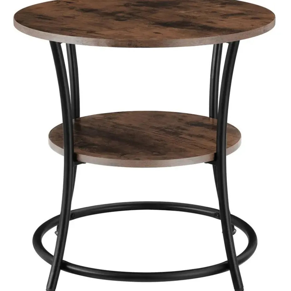 tectake Bijzettafel Saint Louis, Industrieel Hout Donker, Rustiek
