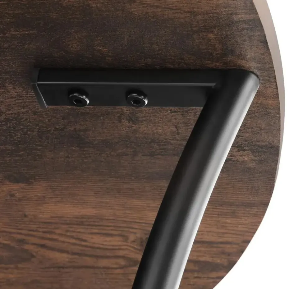 tectake Bijzettafel Saint Louis, Industrieel Hout Donker, Rustiek