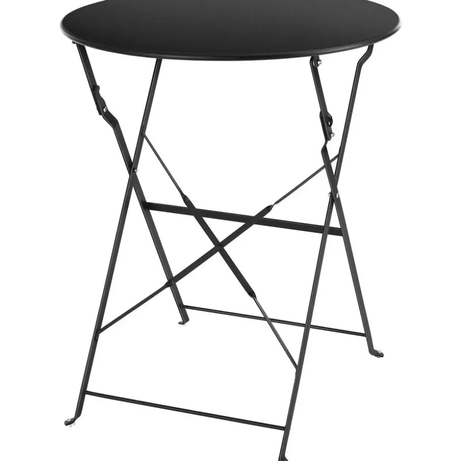 tectake Bistrotafel set Frieda, inklapbaar voor 2 personen, Zwart