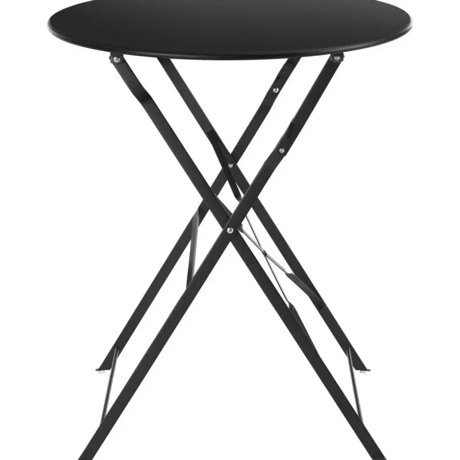 tectake Bistrotafel set Frieda, inklapbaar voor 2 personen, Zwart