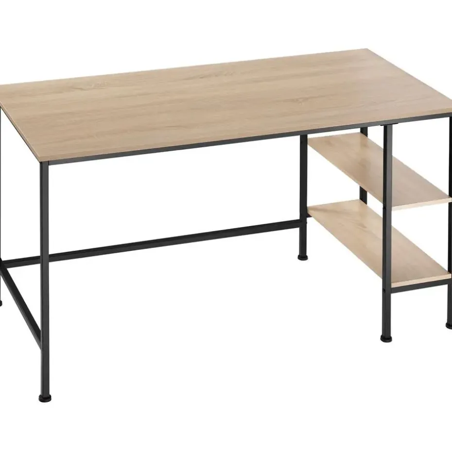 tectake Bureau Donegal 140x60x76,5cm, Industrieel Licht Hout, Eiken Sonoma